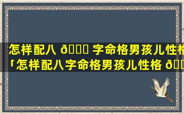 怎样配八 🐅 字命格男孩儿性格「怎样配八字命格男孩儿性格 🐳 和脾气」